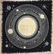 Altar Cloth Gold Silver Solar System Universe Wiccan Wicca Alter Cloth by Indian Consigners 46x46 cm…