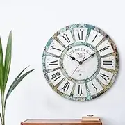 Artiss 40CM Wall Clock Large Roman Numerals Round Metal Luxury Home Decor Rustic