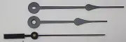Spade Style Clock Hands Set Quartz Battery Clock 9 to 10" DIal NEW Black Sweep