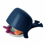 4pc Boon Chomp The Hungry Whale Bath Time Play Toy For Kids/Toddlers 12m+ Navy
