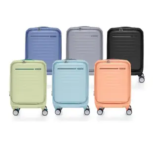 【AMERICAN TOURISTER 美國旅行者】19吋Frontec前開式可擴充抗菌PC防盜拉鍊避震輪登機箱/行李箱(多色可選)