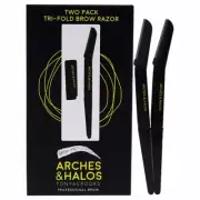 Arches & Halos Tonya Crooks Professional Brow Two Pack Tri-Fold Brow Razor NEW