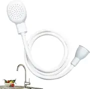 Sunenlyst Sink Spray Rubber Hose, Multi-Purpose Faucet Sprayer, 43 Inch Long, White, PVC & ABS Material, Perfect for Kitchen, Bathroom, Pet Bathing & More