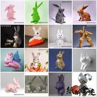 在飛比找蝦皮購物優惠-紙模型 兔子 紙模型 家居壁掛牆飾 動物模型 手工摺紙 DI