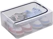 AIMALL Transparent Foldable Shoe Storage Box Set with Steel Frame, Dustproof Moisture-Proof, Installation-Free Visible Shoe Organizer for Home Use