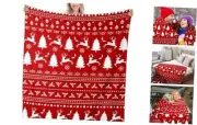 Christmas Blanket for Women Men White Elephant Gifts for Adults 50"×60" Red