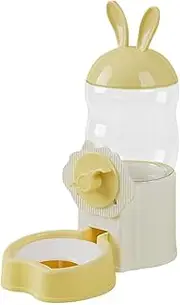 yuksok Water Drinking Dispenser Waterer Portable Pet Supplies Leakproof 800ml Automatic Water Feeder Drinker Bottle for Ferret Bunny, Yellow