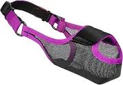 Dog Muzzle - Ventilated Mesh Mouth Basket, durabl Soft Muzzle Guard | Humane Pet Face Cover with Front Hole, Adjustable Strap Training-mask for Bark Control, Walking, Grooming Safety