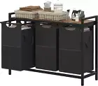 Laundry Hampers, 3 × 12.5 Gal Laundry Basket with Large Desktop Sorter for Laund