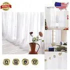 Grommet-Top White Sheer Curtains 2 Panels, Light-Filtering Floral Design, 52x63