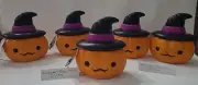 Halloween Pumpkin Witch Hat Blow Mold 8" Celebrate Plastic Lights Up 1 Piece ⬇️