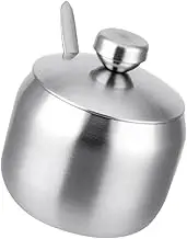 Seasoning Jars with Spoons Stainless Steel Spice Jars Condiment Pots 1pc