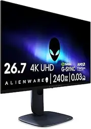 Alienware 27 4K QD-OLED Gaming Monitor AW2725Q - 26.7" 4K UHD QD-OLED 240Hz, NVIDIA G-SYNC Compatible, AMD FreeSync Premium Pro