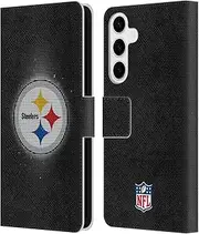 Head Case Designs Officially Licensed NFL LED Pittsburgh Steelers Artwork Leather Book Wallet Case Cover Compatible with Samsung Galaxy S24+ 5G