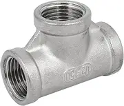 uxcell DN15 1/2BSP Female Thread 304 Stainless Steel T Shape Tube Pipe Fitting