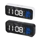 LED Digital Alarm Clock with Voice Control Temperature Display for Bedroom Desk