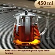 Glass Teapot with Removable Infuser Stovetop Safe Tea Kettle Tea Diffuser 450ml
