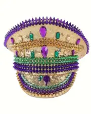 Premium Mardi Gras Burning Man Sequins Hat