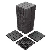 36 sq. ft Plastic Interlocking Deck Tiles, 36 Pack,12"x12" Grey, dark grey