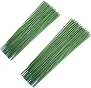 100 Pcs Dark Green 18 Gauge Floral Stems Wire - 9.8' & 11.8' Floral Wire for Handcrafts & Florist Flower Arrangements
