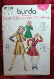 VINTAGE BURDA #01319 PATTERN - DRESS & BLOUSE - GIRLS 6 - UNCUT