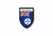 PATCH PATCHES EMBLEM IRON ON GLUE PRINT FLAG world crest australia queensland