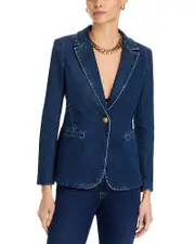 Alice and Olivia Macey Notch Collar One Button Blazer