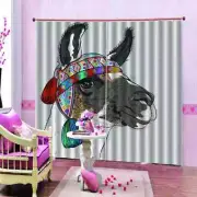 Dull Eyes Horsehead Scarf Printing 3D Blockout Curtains Fabric Window Home Decor