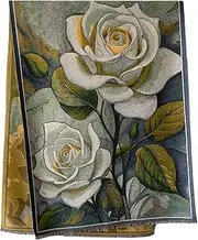 [GFM] Women's Cashmere-Texture Pashmina Style Scarf Shawls for Autumn, Winter, Christmas (FRLSHL-EE), Rose Blue Green, l