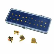 20pcs Dental Orthodontic Gold Coated Bracket Metal Mini MBT 022" 3-4-5 Hooks