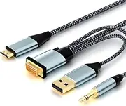VGA to Mini HDMI Cable 6FT, Uni-Directional VGA to Mini HDMI(Male to Male) Compatible for Computer, Desktop, Laptop, PC, Monitor, Projector, HDTV, Roku, Xbox and More