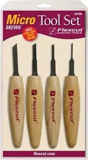 Flexcut Skew Micro Tool Set, Four micro skews, # FLEXMT200