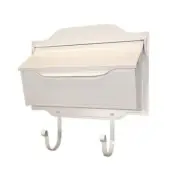 Horizontal Wall Mount Non-Locking Mailbox w/ Newspaper Holders Aluminum White