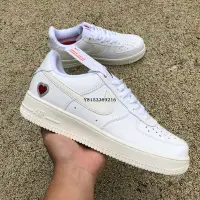 在飛比找Yahoo!奇摩拍賣優惠-Nike Air Force 1 AF1白紅情人節愛心 經典