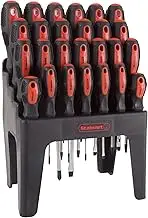 26-Piece Screwdriver Set with Wall Mount, Stand, and Magnetic Tips - Phillips, Slotted, Pz, and Star Screw Tips by Stalwart (Black)