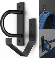 Battle Rope Wall Anchor Kit, Heavy Duty Steel Wall Anchor with Training Rope Organiser, Fitness Rope Wall Mount, Black
