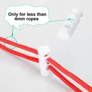 100pcs Plastic Spring Cord Locks Double Hole End Stoppers Clip Fastener White