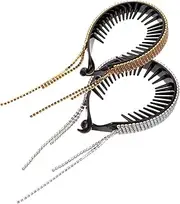 Pcs Rhinestone Bun Clips for Women Hair Bun Accessories Tassel Ponytail Clip Holder Glitter Hair for Parties