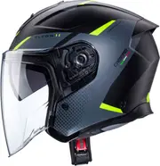 Caberg Flyon II Boss, open face helmet , color: Matt Black/Grey/Neon-Yellow , size: M