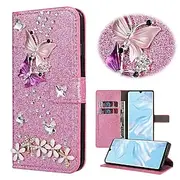 Phone Case For Samsung Galaxy S24 S23 S22 S21 S20 Plus Ultra A55 A35 A25 A15 5G A54 A34 A14 Note 20 Ultra A53 A33 S25 Ultra Wallet Case Rhinestone Magnetic Gli