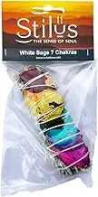 White Sage Seven Chakras Smudge Stick 11cm | Organic Smudging Wands for Home Cleansing, Meditation & Smudging Rituals | Sustainably Sourced California White Sage