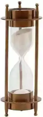 Antique Maritime Brass Sand Timer Hourglass Nautical Sand Clock with Compass