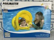 Poolmaster Inflatable 8-24 Month Kiddie Baby Swimming Pool Bear Float and Canopy