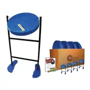 Jumbie Jam Steel Drum Educators 4-Pack – Tube Floor Stands - Blue Pans (G)