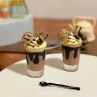 2PC Coffee Ice Cream 1/6 Scale Dollhouse Miniatures Accessories Drinks Mocha