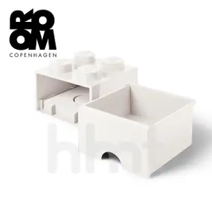 【LEGO 樂高】Room Copenhagen LEGO☆ Storage Brick 4樂高積木經典方塊四抽屜盒-白色(樂高玩具收納盒)