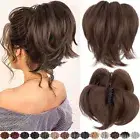 Fluffy Thicker Messy Bun Claw Clip in Scrunchie Hair Extensions Chignon as Human