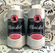 NEW 2 Silver maxilock 3000Yd spools 100% polyester overlock sewing thread TEX 27
