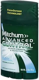 Mitchum Men Advanced Control, Clean Control Invisible Solid 2.7 oz (Pack of 8)