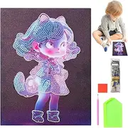 Rhinestone Painting Kit,Princess Kit | Princess Paint Gems Kits - Rhinestone Art Painting Kit, Gem Art Kit for 3D Anime Girl, lum Painting